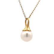 Estate 18K Yellow Gold Akoya Pearl Necklace