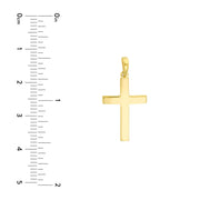 14K Yellow Gold Straight-Edged Polished Cross Pendant