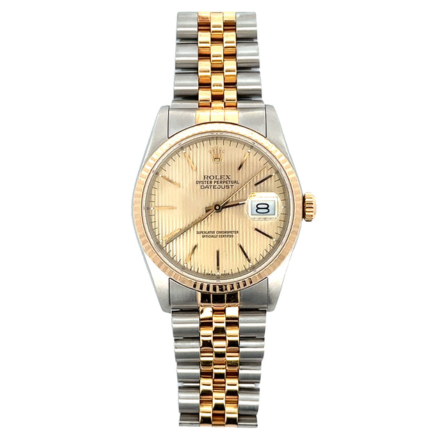 Estate Stainless Steel & 18K Yellow Gold Gent's Rolex Datejust