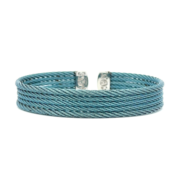 ALOR Caribbean Blue Cable Cuff Essentials 5-Row Mini Cuff;