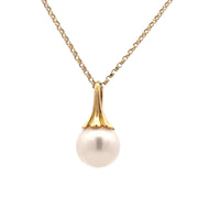 Estate 18K Yellow Gold Akoya Pearl Necklace