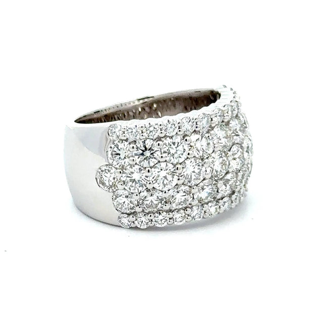 14K White Gold Wide Diamond Ring