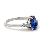 Estate Platinum Sapphire & Diamond Ring