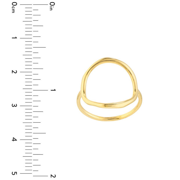 14K Yellow Gold Organic Open Circle Ring