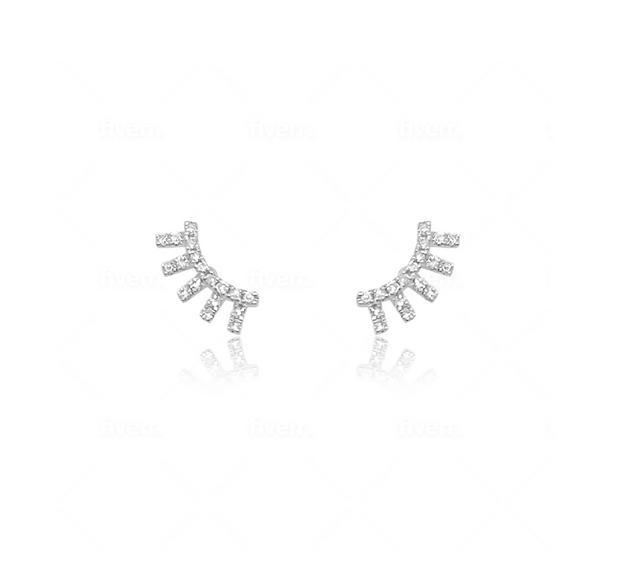 Meira T 14K White Gold Diamond Fringe Studs