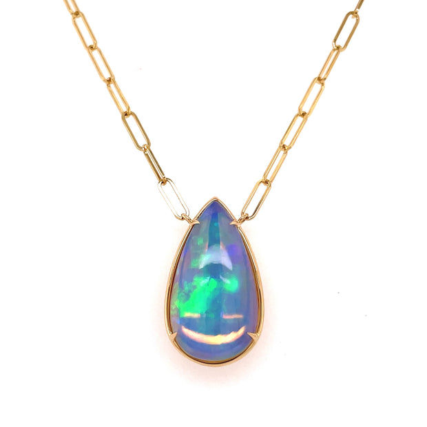 14K Yellow Gold Ethiopian Opal Necklace