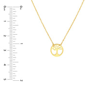 14K Yellow Gold So You Cutout Tree of Life Disc Necklace
