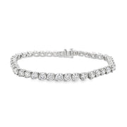 Platinum Two Prong Diamond Tennis Bracelet