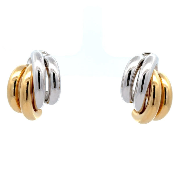 Estate 18K Yellow & White Gold Earrings