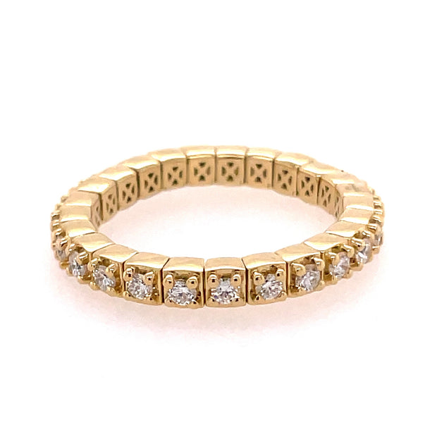 18K Yellow Gold Stretchable Diamond Eternity Ring