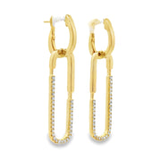 Nava Dee 14K Yellow Gold Diamond Paperclip Earrings