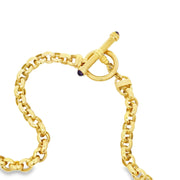 Estate 14K Yellow Gold & Amethyst Toggle Necklace