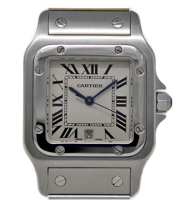 Estate Stainless Steel Cartier Santos Galbée