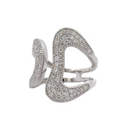 Nava Dee 14K White Gold Free-Form Diamond Ring