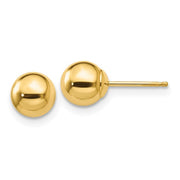 14K Yellow Gold 6mm Ball Stud Earrings