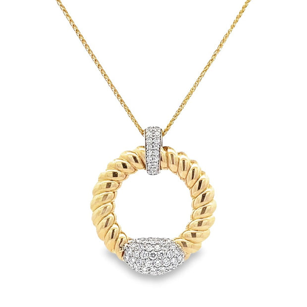 14K Yellow & White Gold Diamond Necklace