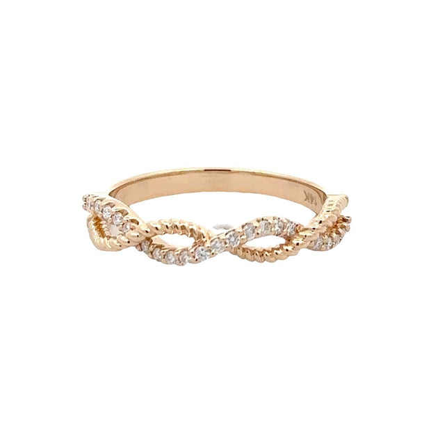 14K Yellow Gold Diamond Infinity Ring