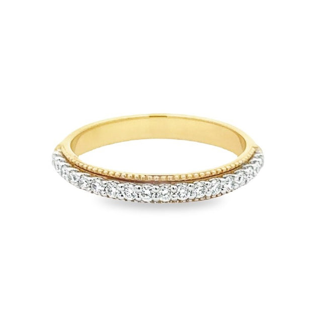 14K Yellow & White Gold Diamond Stackable Ring