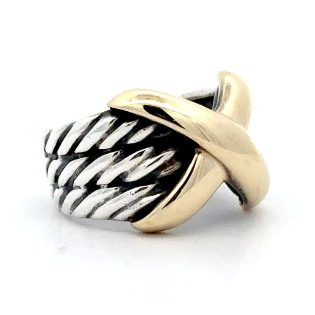 Estate Sterling Silver & 14K Yellow Gold David Yurman Ring
