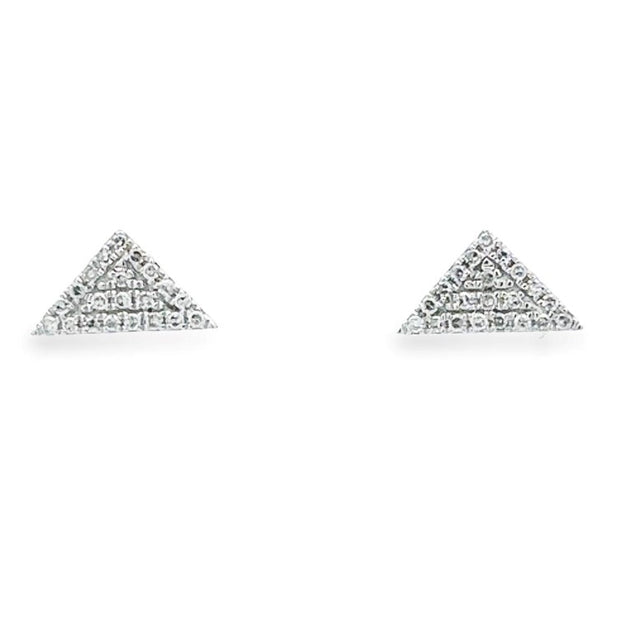 14K White Gold Pavé Diamond Stud Earrings