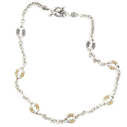 Estate Sterling Silver & 18K Yellow Gold Scott Kay Necklace