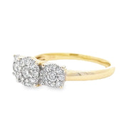 Estate 14K Yellow Gold "Three Stone" Cluster Ring