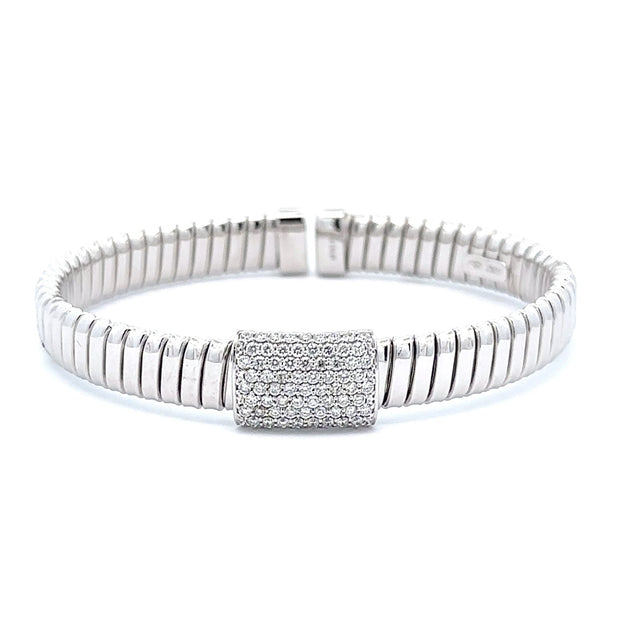 Nava Dee 18K White Gold Diamond Cuff Bracelet