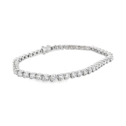 Platinum Two Prong Diamond Tennis Bracelet