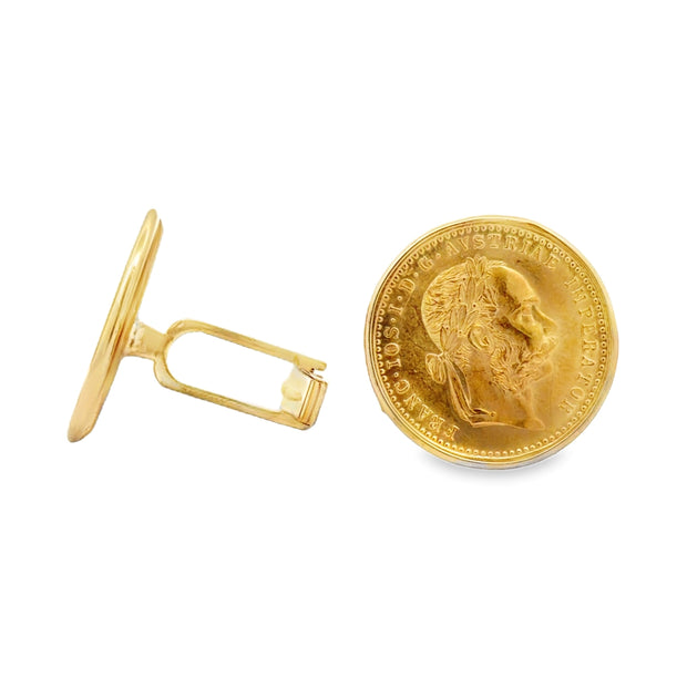 Estate 23K & 14K Gold Austrian Ducat Cufflinks