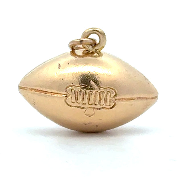 Estate 14K Yellow Gold Football Charm