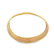 Estate 14K Yellow Gold Woven Choker Necklace