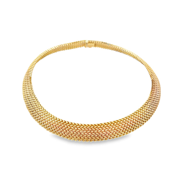 Estate 14K Yellow Gold Woven Choker Necklace