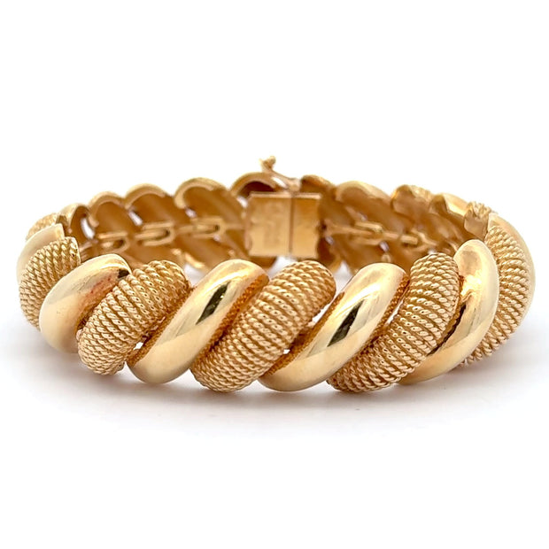 Estate 18K Yellow Gold Heavy Tiffany & Co. San Marco Bracelet