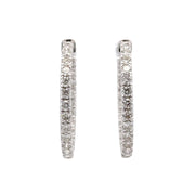 Estate 14K White Gold Inside-Out Diamond Hoop Earrings