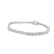 18K White Gold Two Prong Diamond Tennis Bracelet