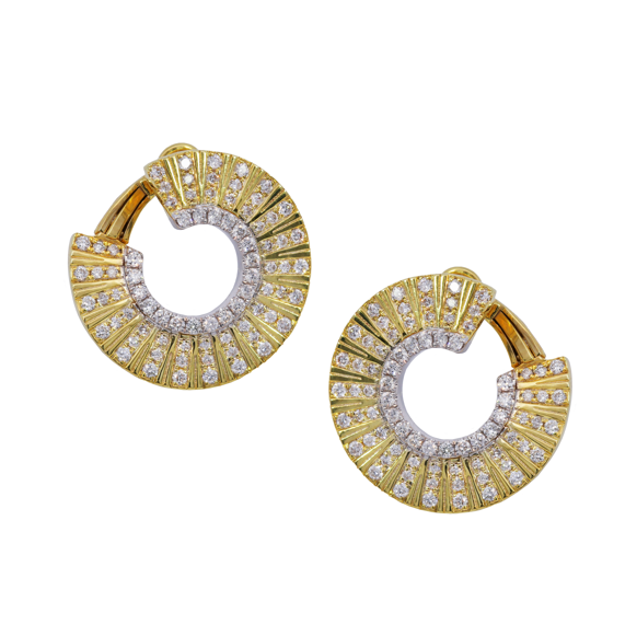 Nava Dee 14K Yellow & White Gold Front-to-Back Diamond Earrings