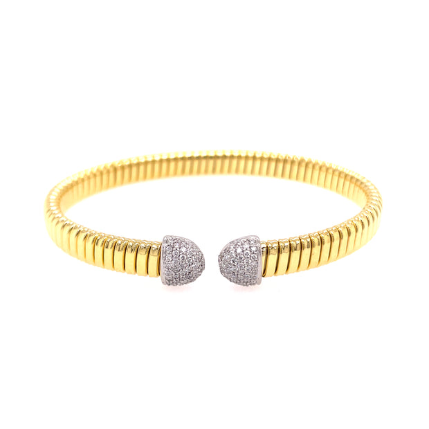 Nava Dee 18K Yellow & White Gold Diamond Cuff Bracelet