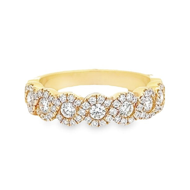 14K Yellow Gold Halo-Style Diamond Ring