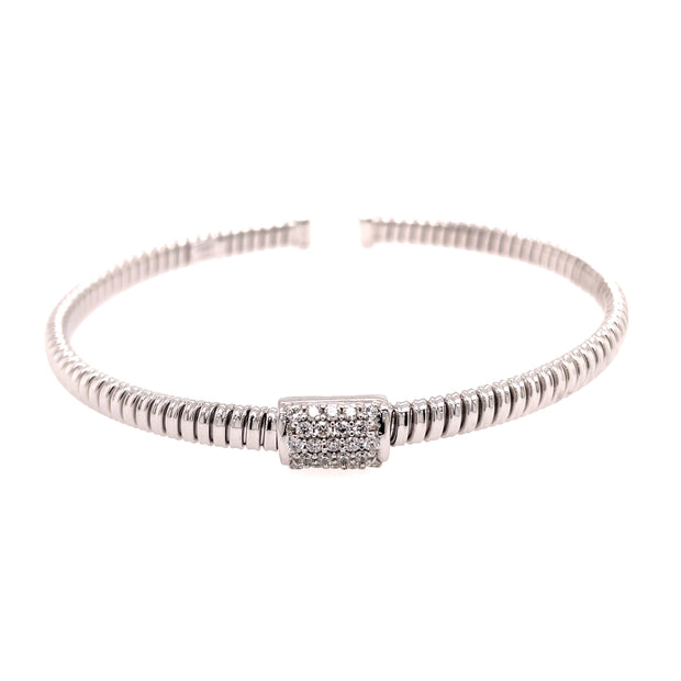 Nava Dee 18K White Gold Diamond Cuff Bracelet