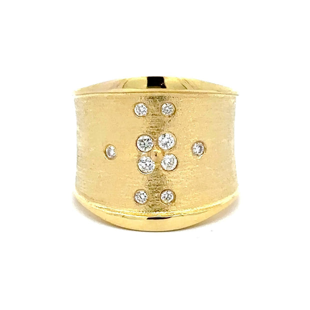 Nava Dee 14K Yellow Gold Contemporary Diamond Ring