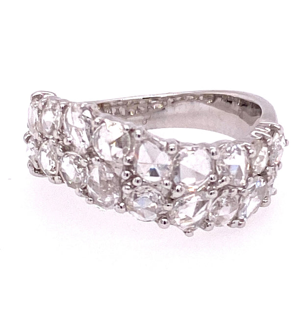 Estate 18K White Gold Diamond Fashion Ring