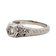Estate 14K White Gold Vintage-Style Diamond Ring