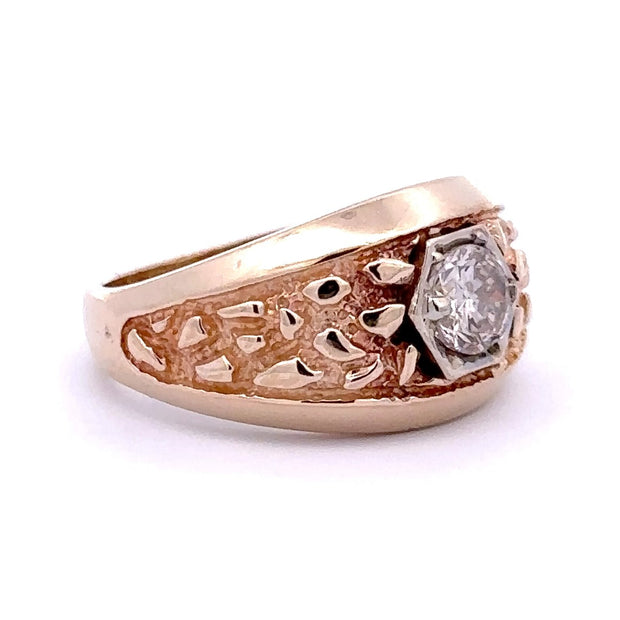 Estate 14K Yellow Gold Gents Diamond Ring