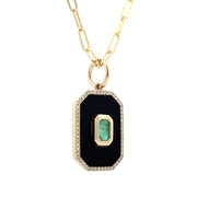Nava Dee 14K Yellow Gold Emerald, Onyx & Diamond Necklace