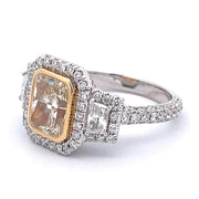 Platinum & 18K Yellow Gold Yellow & White Diamond Ring