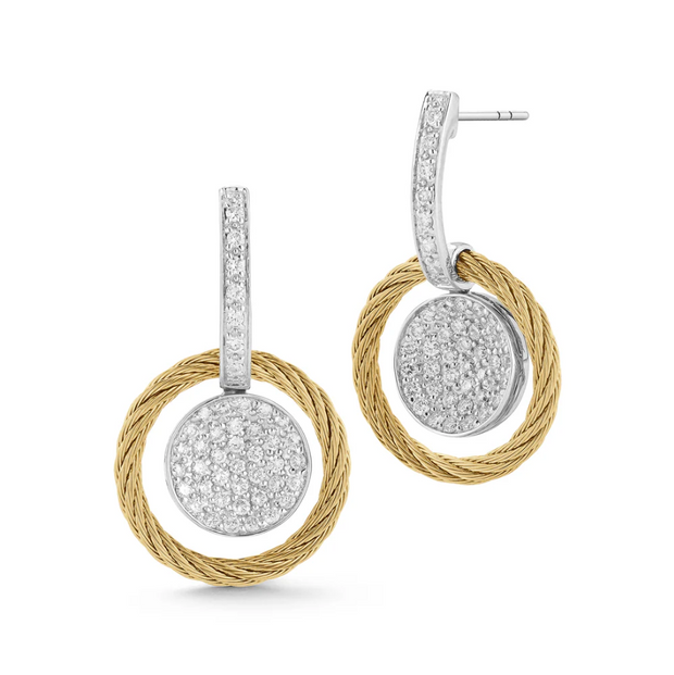 ALOR Diamond Disc Drop Earrings