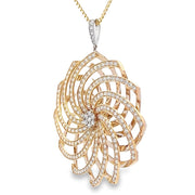 14K Yellow & White Gold Diamond Spiral Necklace
