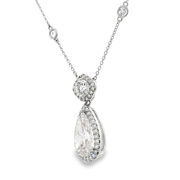 Platinum Pear-Shape Diamond Necklace