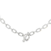 18K White Gold Toggle-Style Diamond Necklace