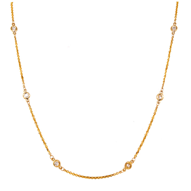 14K Yellow Gold Diamond-By-The-Yard Necklace